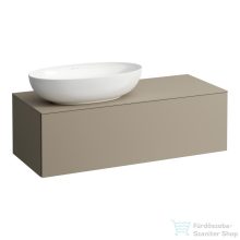   Laufen ILBAGNOALESSI 120x50 cm-es 1 fiókos alsószekrény bal oldali kivágással, H818975, H818976, H818977, H818978 mosdókhoz, Pearl beige H4303120972701