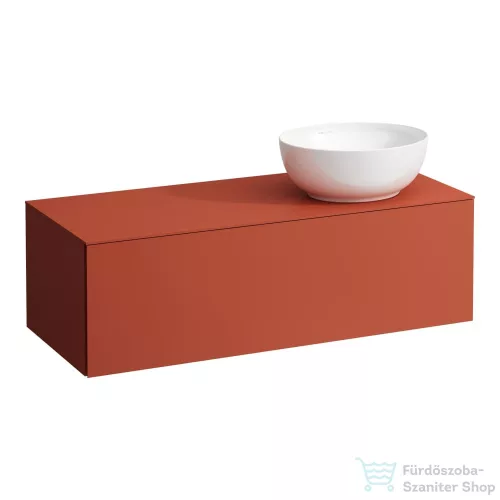 Laufen ILBAGNOALESSI 120x50 cm-es 1 fiókos alsószekrény jobb oldali kivágással, H818975, H818976, H818977, H818978 mosdókhoz, Terracotta H4303130972691