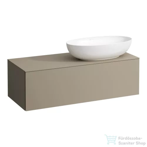 Laufen ILBAGNOALESSI 120x50 cm-es 1 fiókos alsószekrény jobb oldali kivágással, H818975, H818976, H818977, H818978 mosdókhoz, Pearl beige H4303130972701