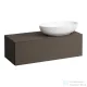 Laufen ILBAGNOALESSI 120x50 cm-es 1 fiókos alsószekrény jobb oldali kivágással, H818975, H818976, H818977, H818978 mosdókhoz, sötétbarna H4303130974291