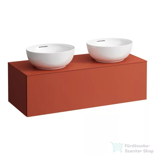 Laufen ILBAGNOALESSI 120x50 cm-es 1 fiókos alsószekrény két oldali kivágással, H818975, H818976, mosdókhoz, Terracotta H4303140972691