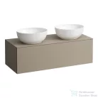 Laufen ILBAGNOALESSI 120x50 cm-es 1 fiókos alsószekrény két oldali kivágással, H818975, H818976, mosdókhoz, Pearl beige H4303140972701