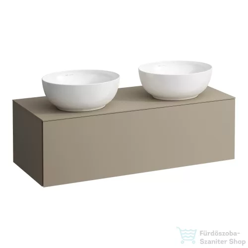 Laufen ILBAGNOALESSI 120x50 cm-es 1 fiókos alsószekrény két oldali kivágással, H818975, H818976, mosdókhoz, Pearl beige H4303140972701