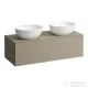 Laufen ILBAGNOALESSI 120x50 cm-es 1 fiókos alsószekrény két oldali kivágással, H818975, H818976, mosdókhoz, Pearl beige H4303140972701