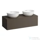 Laufen ILBAGNOALESSI 120x50 cm-es 1 fiókos alsószekrény két oldali kivágással, H818975, H818976, mosdókhoz, sötétbarna H4303140974291