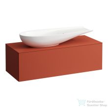   Laufen ILBAGNOALESSI 120x50 cm-es 1 fiókos alsószekrény bal oldali kivágással, H818974 mosdóhoz, Terracotta H4303220972691