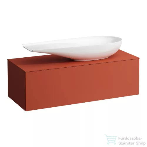 Laufen ILBAGNOALESSI 120x50 cm-es 1 fiókos alsószekrény jobb oldali kivágással, H818974 mosdóhoz, Terracotta H4303230972691