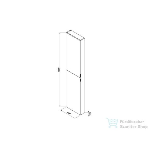 Jika PURE 180x40x12,6 cm-es, 2 ajtós magas szekrény, jobbos/balos, matt fekete H43J2352303531