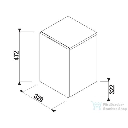Jika CUBITO 47,2x32x32,2 cm-es szekrény 1 ajtóval, jobbos, matt/fényes fehér H43J4201205001