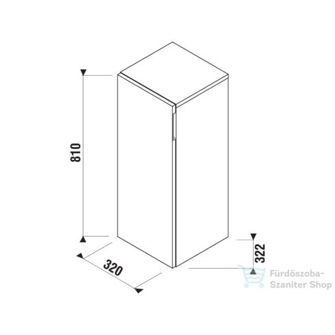 Jika CUBITO 81x32x32,5 cm-es, 1 ajtós középmagas szekrény, balos, tölgy H43J4211105191