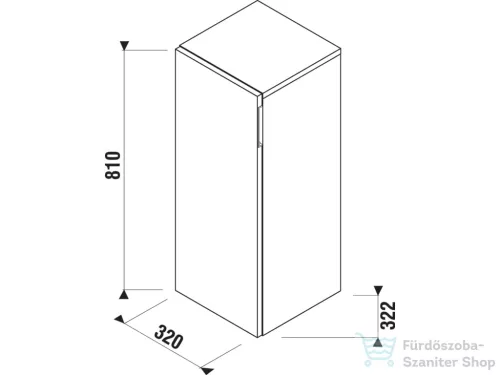 Jika CUBITO 81x32x32,5 cm-es, 1 ajtós középmagas szekrény, balos, tölgy H43J4211105191