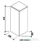 Jika CUBITO 81x32x32,5 cm-es, 1 ajtós középmagas szekrény, jobbos, tölgy H43J4211205191