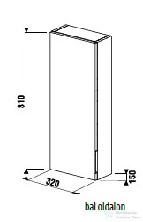 Jika CUBITO 81x32x15 cm-es, 1 ajtós középmagas szekrény, balos, tölgy H43J4241105191