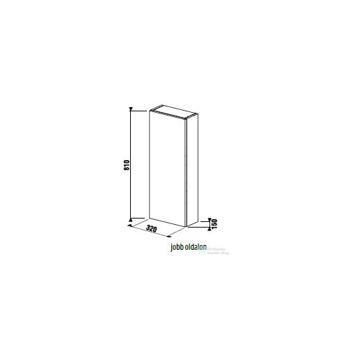 Jika CUBITO 81x32x15 cm-es, 1 ajtós középmagas szekrény, jobbos, fényes/matt fehér H43J4241205001