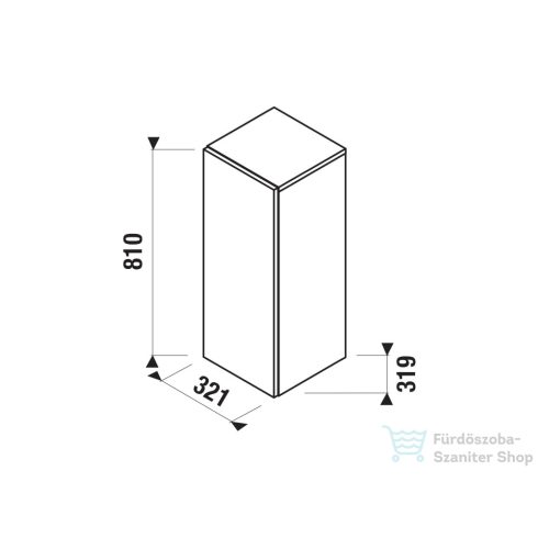 Jika MIO N 81x32,1x31,9 cm-es, 1 ajtós középmagas szekrény, jobbos/balos, matt/fényes fehér H43J7111305001