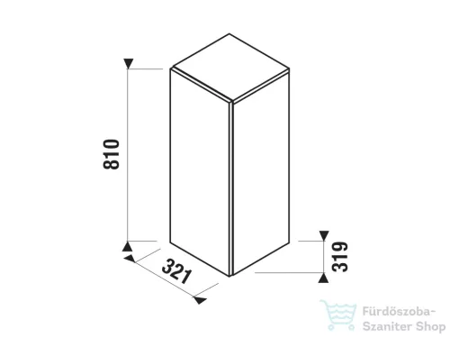 Jika MIO N 81x32,1x31,9 cm-es, 1 ajtós középmagas szekrény, jobbos/balos, matt/fényes fehér H43J7111305001