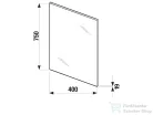 Jika LYRA PLUS 40x75 cm-es, fehér bútorlapra szerelt tükör, H4531810383041