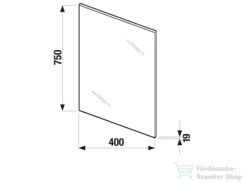 Jika LYRA PLUS 40x75 cm-es, fehér bútorlapra szerelt tükör, H4531810383041