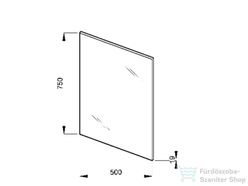 Jika LYRA PLUS 50x75 cm-es, fehér bútorlapra szerelt tükör, H4531910383041