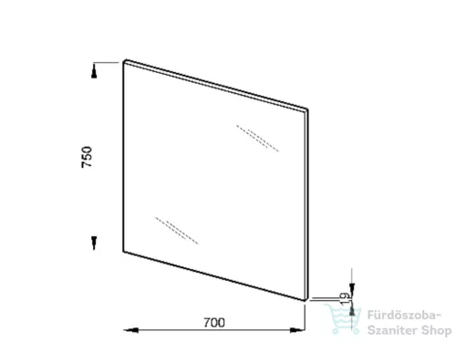 Jika LYRA PLUS 70x75 cm-es, fehér bútorlapra szerelt tükör, H4532110383041