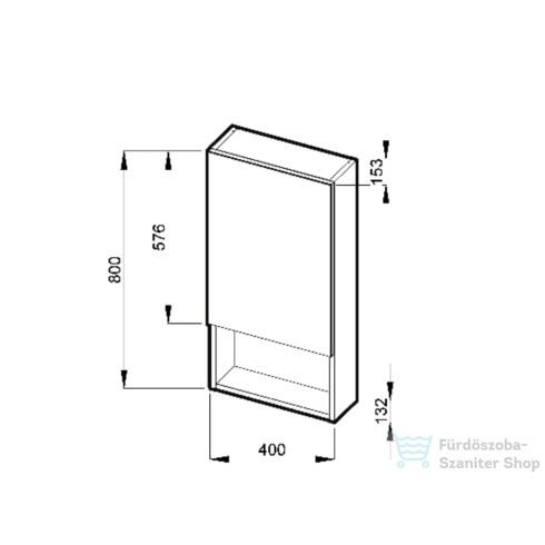Jika LYRA PLUS 40x80x13,2 cm-es, 1 ajtós tükrös szekrény, matt fehér H4532210383041