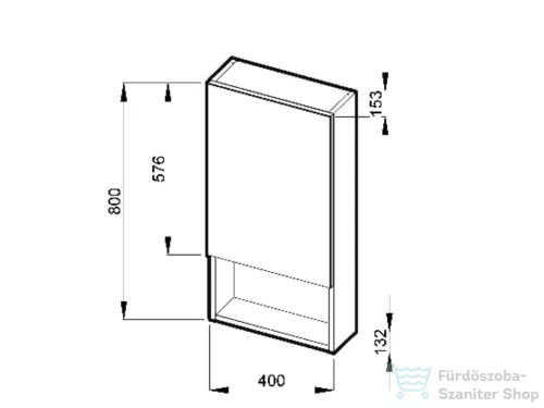 Jika LYRA PLUS 40x80x13,2 cm-es, 1 ajtós tükrös szekrény, matt fehér H4532210383041