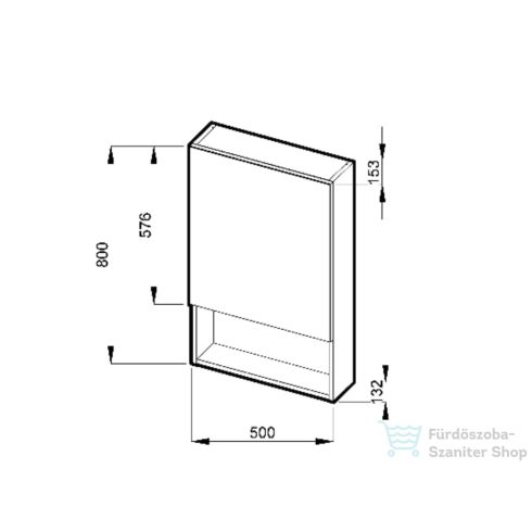 Jika LYRA PLUS 50x80x13,2 cm-es, 1 ajtós tükrös szekrény, matt fehér H4532310383041