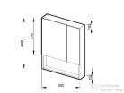 Jika LYRA PLUS 60x80x13,2 cm-es, 2 ajtós tükrös szekrény, matt fehér H4532410383041