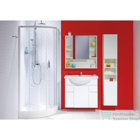 Jika LYRA PLUS 77,5x80x13,2 cm-es, 1 ajtós tükrös szekrény, matt fehér H4532510383041