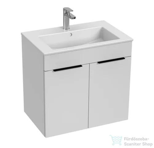 Jika CUBE 64x42,2 cm-es mosdó és 2 ajtós alsószekrény kombináció, matt/selyemfényű fehér H4536011763001