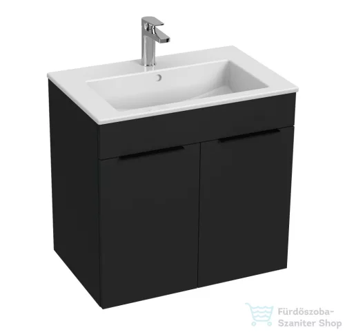 Jika CUBE 64x42,2 cm-es mosdó és 2 ajtós alsószekrény kombináció, matt antracit H4536011763521