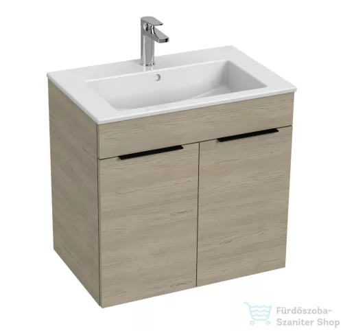 Jika CUBE 64x42,2 cm-es mosdó és 2 ajtós alsószekrény kombináció, kőris H4536011765141