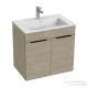 Jika CUBE 64x42,2 cm-es mosdó és 2 ajtós alsószekrény kombináció, kőris H4536011765141