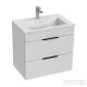 Jika CUBE 64x42,2 cm-es mosdó és 2 fiókos alsószekrény kombináció, matt/selyemfényű fehér H4536021763001