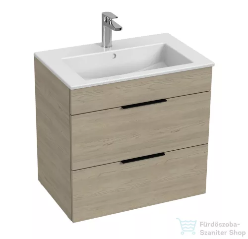 Jika CUBE 64x42,2 cm-es mosdó és 2 fiókos alsószekrény kombináció, kőris H4536021765141