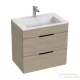 Jika CUBE 64x42,2 cm-es mosdó és 2 fiókos alsószekrény kombináció, kőris H4536021765141