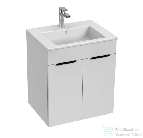 Jika CUBE 54x42,2 cm-es mosdó és 2 ajtós alsószekrény kombináció, matt/selyemfényű fehér H4536111763001