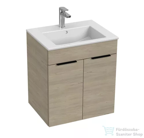 Jika CUBE 54x42,2 cm-es mosdó és 2 ajtós alsószekrény kombináció, kőris H4536111765141