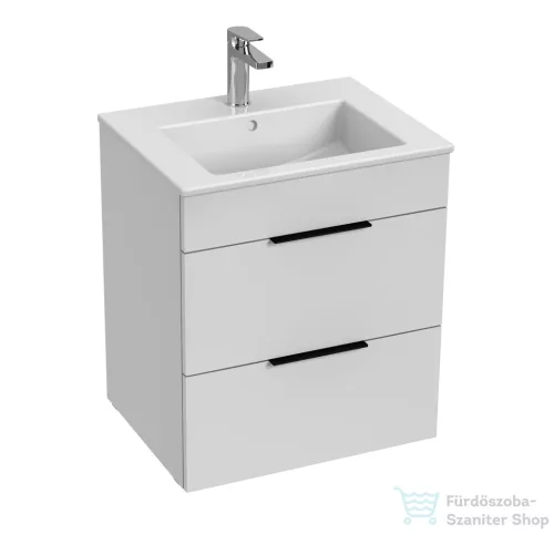 Jika CUBE 54x42,2 cm-es mosdó és 2 fiókos alsószekrény kombináció, matt/selyemfényű fehér H4536121763001