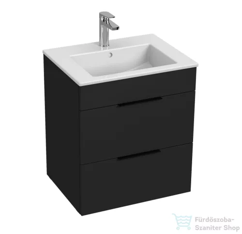 Jika CUBE 54x42,2 cm-es mosdó és 2 fiókos alsószekrény kombináció, matt antracit H4536121763521