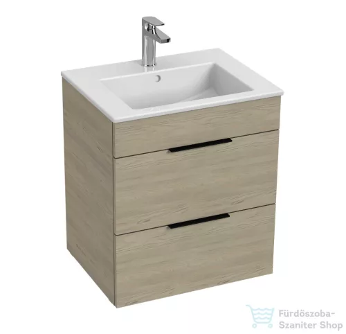 Jika CUBE 54x42,2 cm-es mosdó és 2 fiókos alsószekrény kombináció, kőris H4536121765141