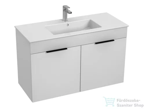 Jika CUBE 98x42,2 cm-es mosdó és 2 ajtós alsószekrény kombináció, matt/selyemfényű fehér H4536511763001