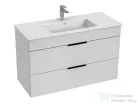 Jika CUBE 98x42,2 cm-es mosdó és 2 fiókos alsószekrény kombináció, matt/selyemfényű fehér H4536521763001
