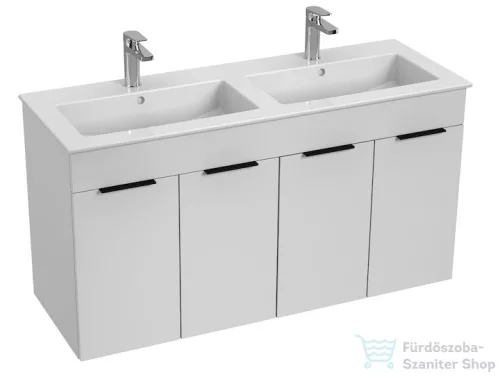 Jika Cube 120 cm-es dupla mosdó és 4 ajtós alsószekrény kombináció,fehér H4536611763001