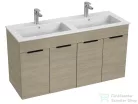 Jika Cube 120 cm-es dupla mosdó és 4 ajtós alsószekrény kombináció,kőris H4536611765141