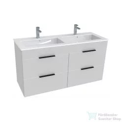   Jika Cube 120 cm-es dupla mosdó és 4 fiókos alsószekrény kombináció,fehér H4536621763001