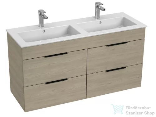 Jika Cube 120 cm-es dupla mosdó és 4 fiókos alsószekrény kombináció,kőris H4536621765141