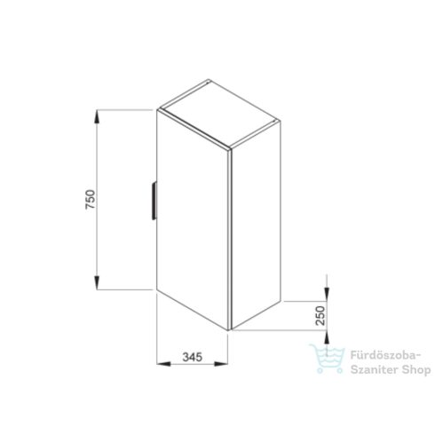 Jika CUBE 75x34,5x25 cm-es, 1 ajtós középmagas szekrény, jobbos/balos, kőris H4537111765141
