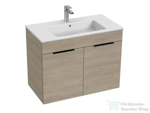 Jika CUBE 79x42,2 cm-es mosdó és 2 ajtós alsószekrény kombináció, kőris H4537521765141