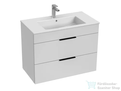 Jika CUBE 79x42,2 cm-es mosdó és 2 fiókos alsószekrény kombináció, matt/selyemfényű fehér H4537621763001